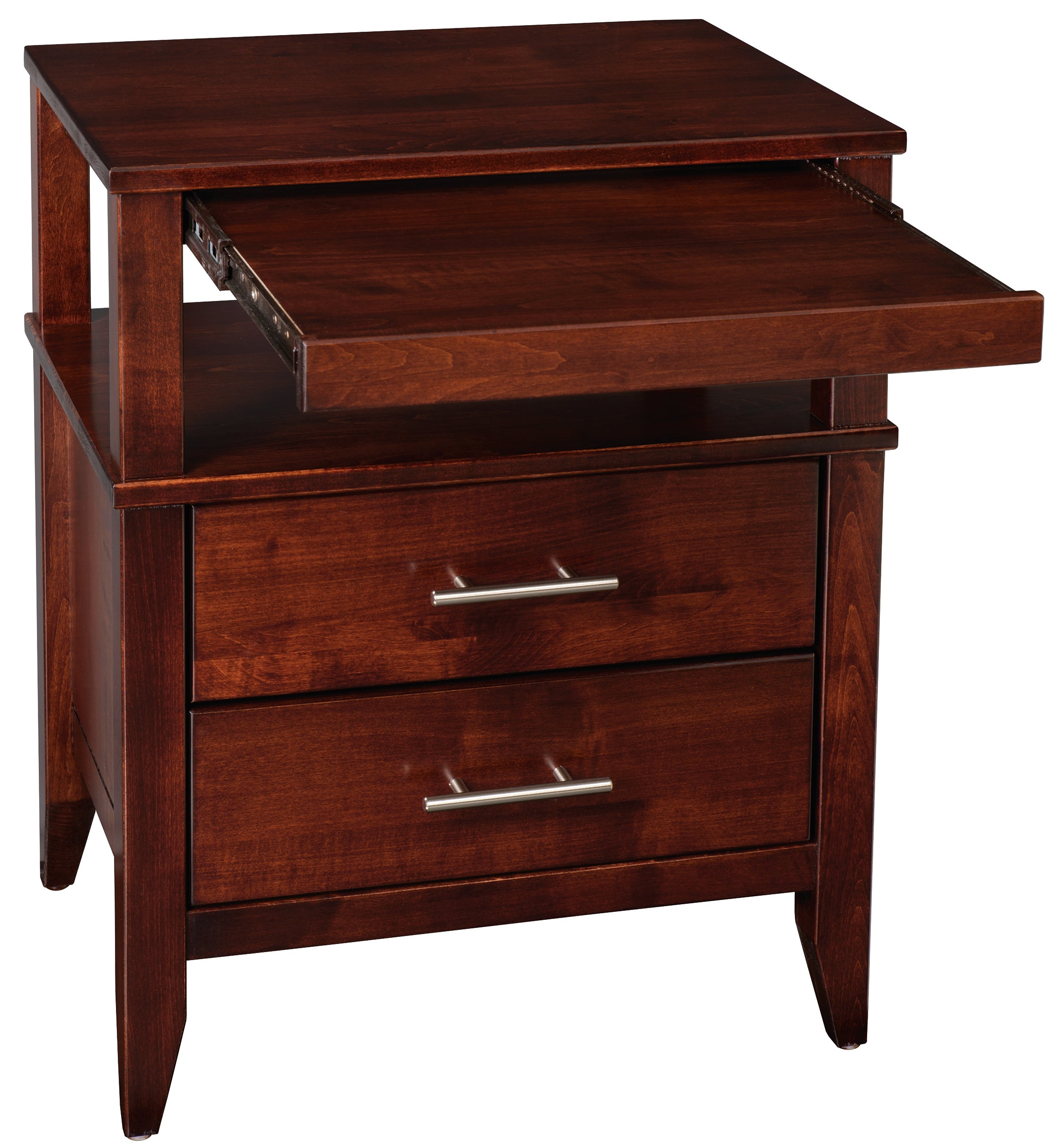 Nightstand with pull out tray discount