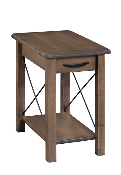 Crossway Chairside Table with Drawer-Tables-Peaceful Valley Furniture