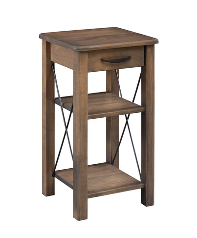Crossway Phone Stand with Drawer-Tables-Peaceful Valley Furniture