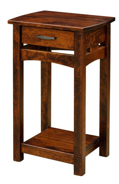 Homestead Phone Stand with Drawer-Tables-Peaceful Valley Furniture