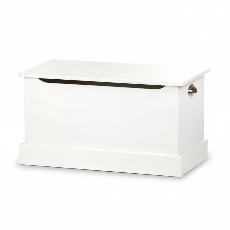 White storage bench on a white background