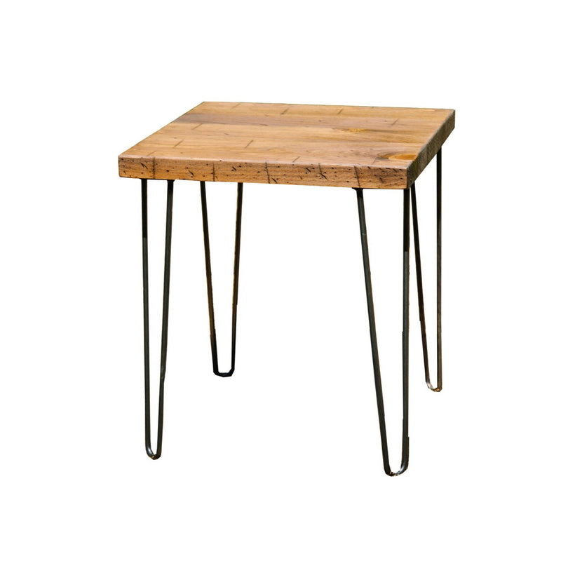 Rustic Hairpin Leg End Table