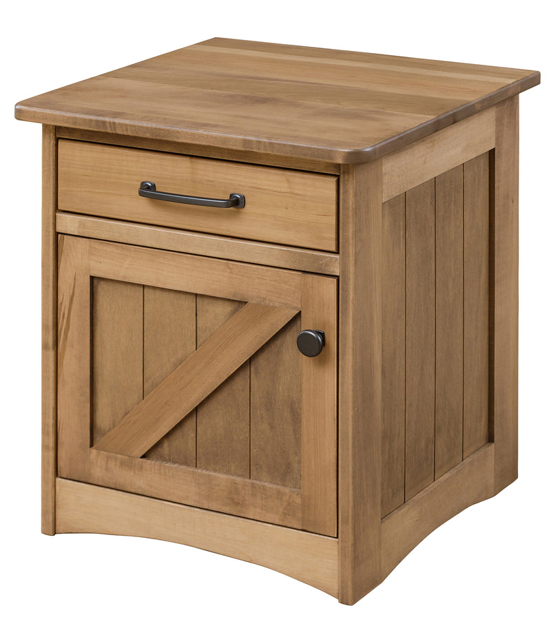 Farmstead End Table with Door & Drawer