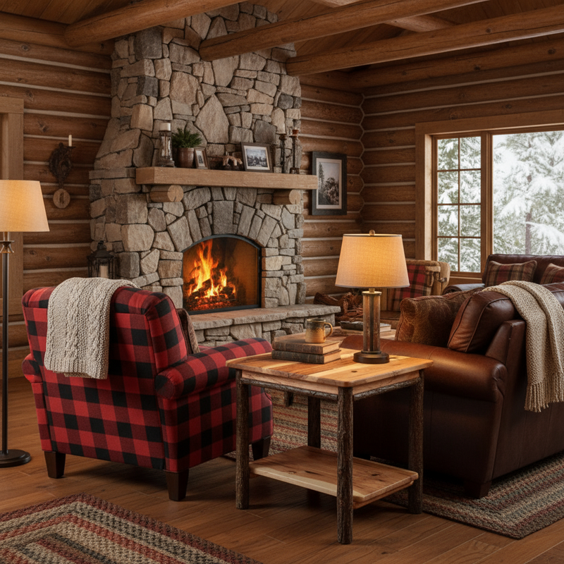 Rustic Hickory End Table