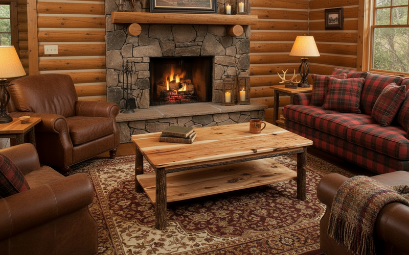 Rustic Hickory 44" Coffee Table