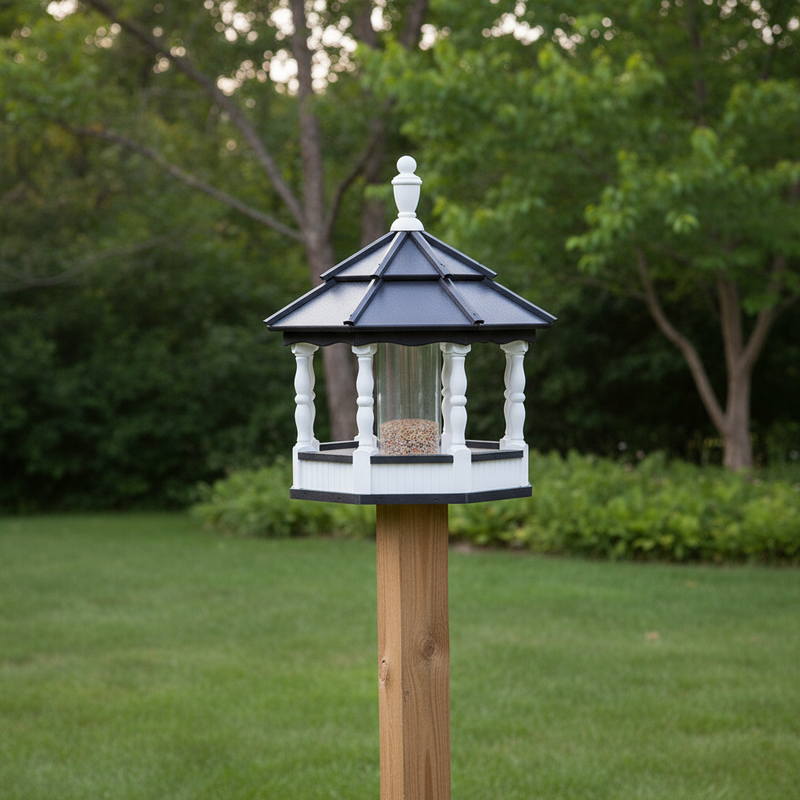 Poly Small Post Mount Spindle Bird Feeder