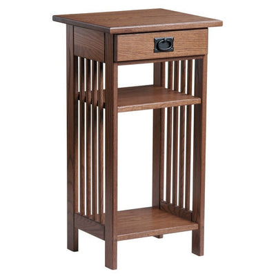 Mission Telephone Stand with Drawer-Tables-Peaceful Valley Furniture