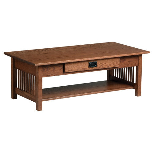 Mission Large Coffee Table with Drawer-Tables-Peaceful Valley Furniture