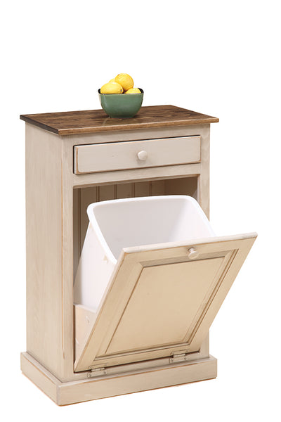 Trash Bin Cabinet with Drawer-Storage & Display-Peaceful Valley Furniture