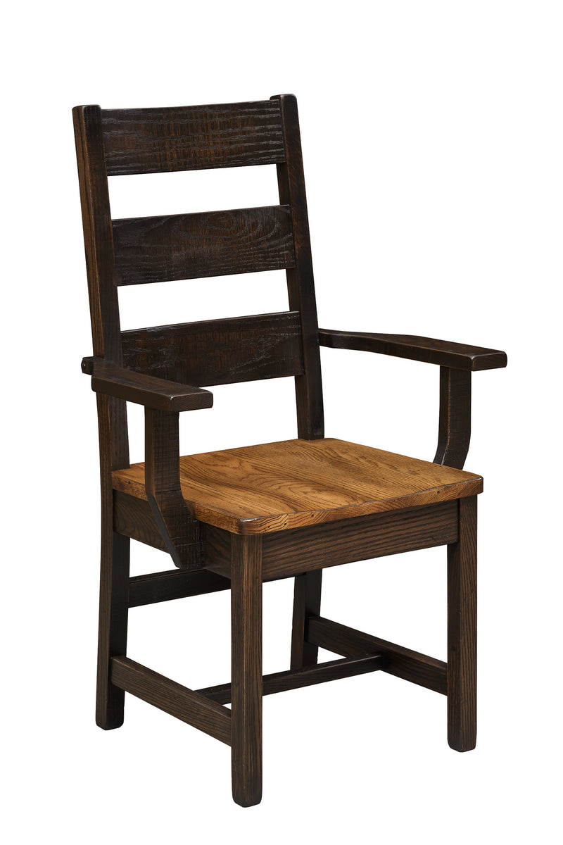 Farmstead Ladder Back Arm Chair-Chairs-Peaceful Valley Furniture