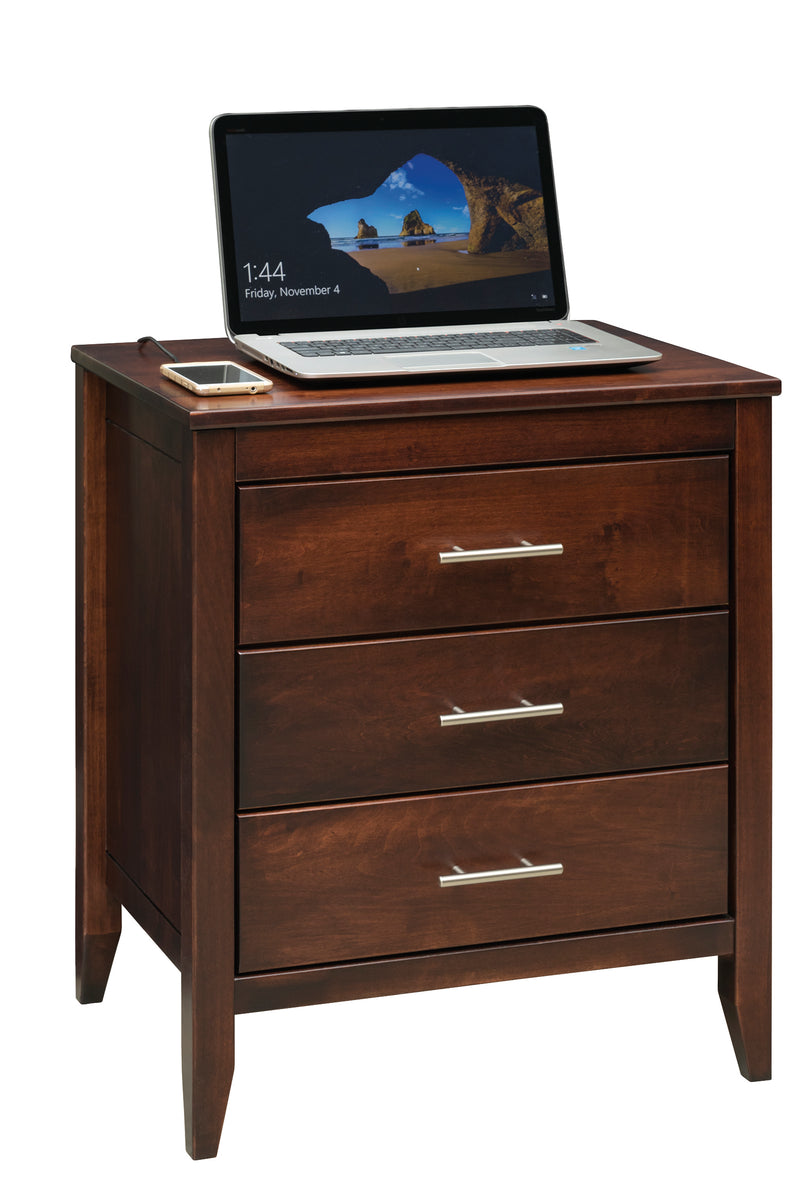 Manhattan 3 Drawer Nightstand with Locking Slide Out Top