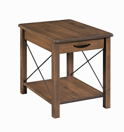 Crossway Large End Table with Drawer-Tables-Peaceful Valley Furniture