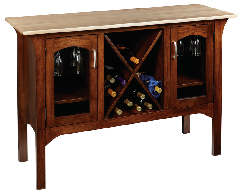Monarch Wine Server w/ Wine Storage & Goblet racks-Storage & Display-Peaceful Valley Furniture