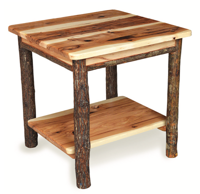 Rustic Hickory End Table-Tables-Peaceful Valley Furniture