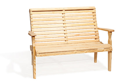 4' Roll Back Bench-Seating-Peaceful Valley Furniture