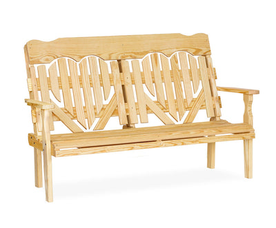 5' High-Back Heart Bench-Seating-Peaceful Valley Furniture