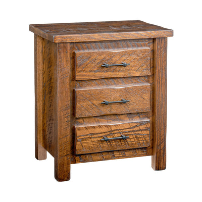 Rustic 3 Drawer Night Stand-Nightstands-Peaceful Valley Furniture