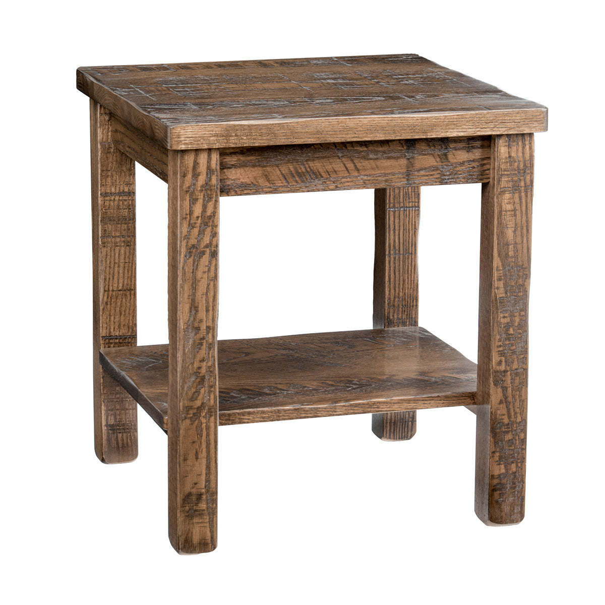 Rustic End Table w/ Shelf – Peaceful Valley Furniture