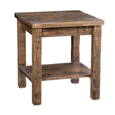 Rustic End Table w/ Shelf-Tables-Peaceful Valley Furniture