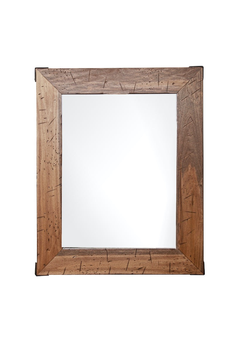 18" x 24" Rustic Mirror with Corner Brackets-Mirrors-Peaceful Valley Furniture