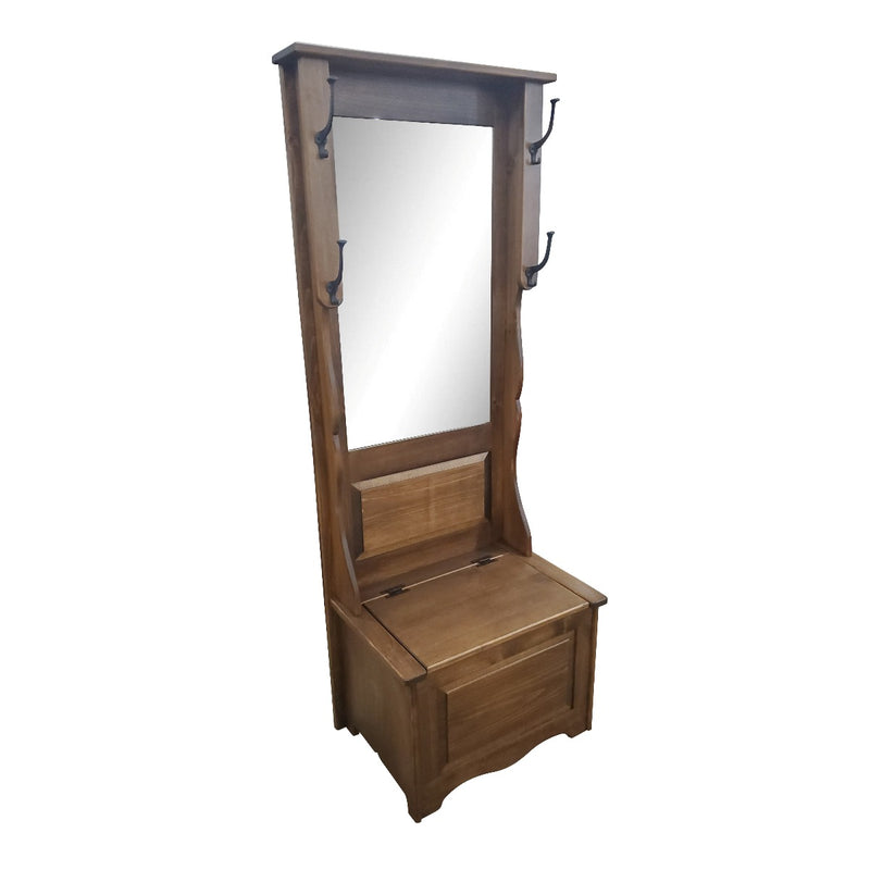 Hall Tree with Mirror-Peaceful Valley Furniture