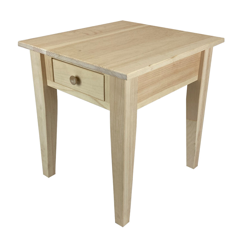 End Table with Drawer - Pine Unfinished-Peaceful Valley Furniture