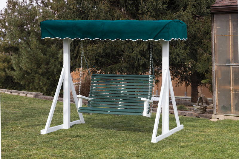 Vinyl-covered Wood A-Frame with Canopy (Swing not Included)