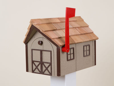 Cedar Roof Wooden Mailbox