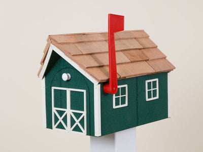 Cedar Roof Wooden Mailbox