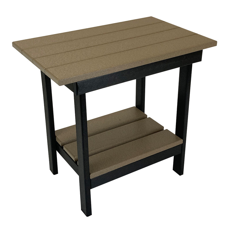 Poly End Table (Weatherwood with Black Trim)-Peaceful Valley Furniture