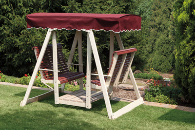 Poly Double Lawn Swing with Canvas Top-Peaceful Valley Furniture