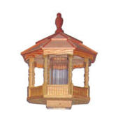 Wooden Small Spindle Bird Feeder